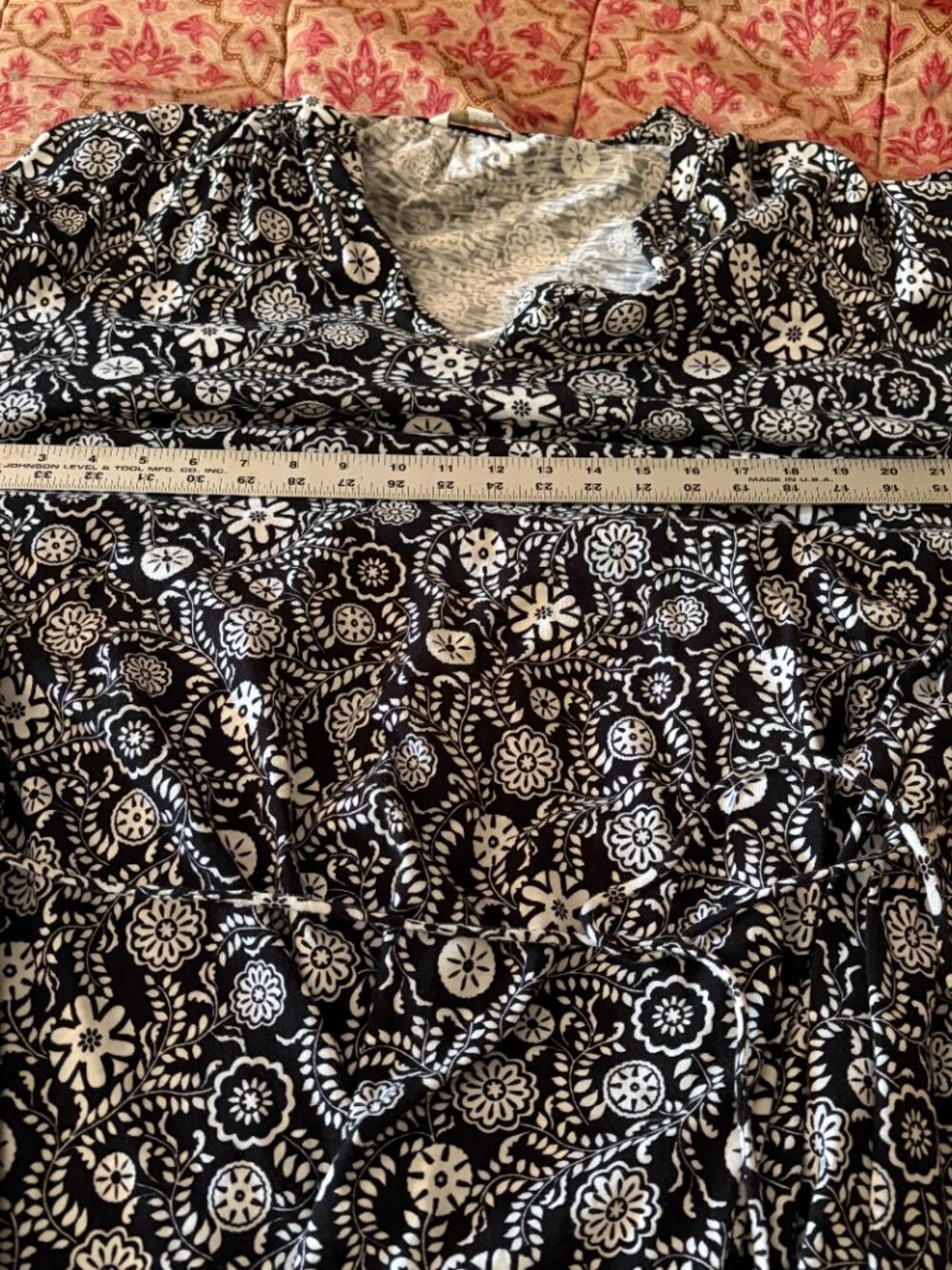 Boden Easy Yoke Mini Jersery In Black Pearl Blossom Floral Dress Size 16 - Picture 7 of 8